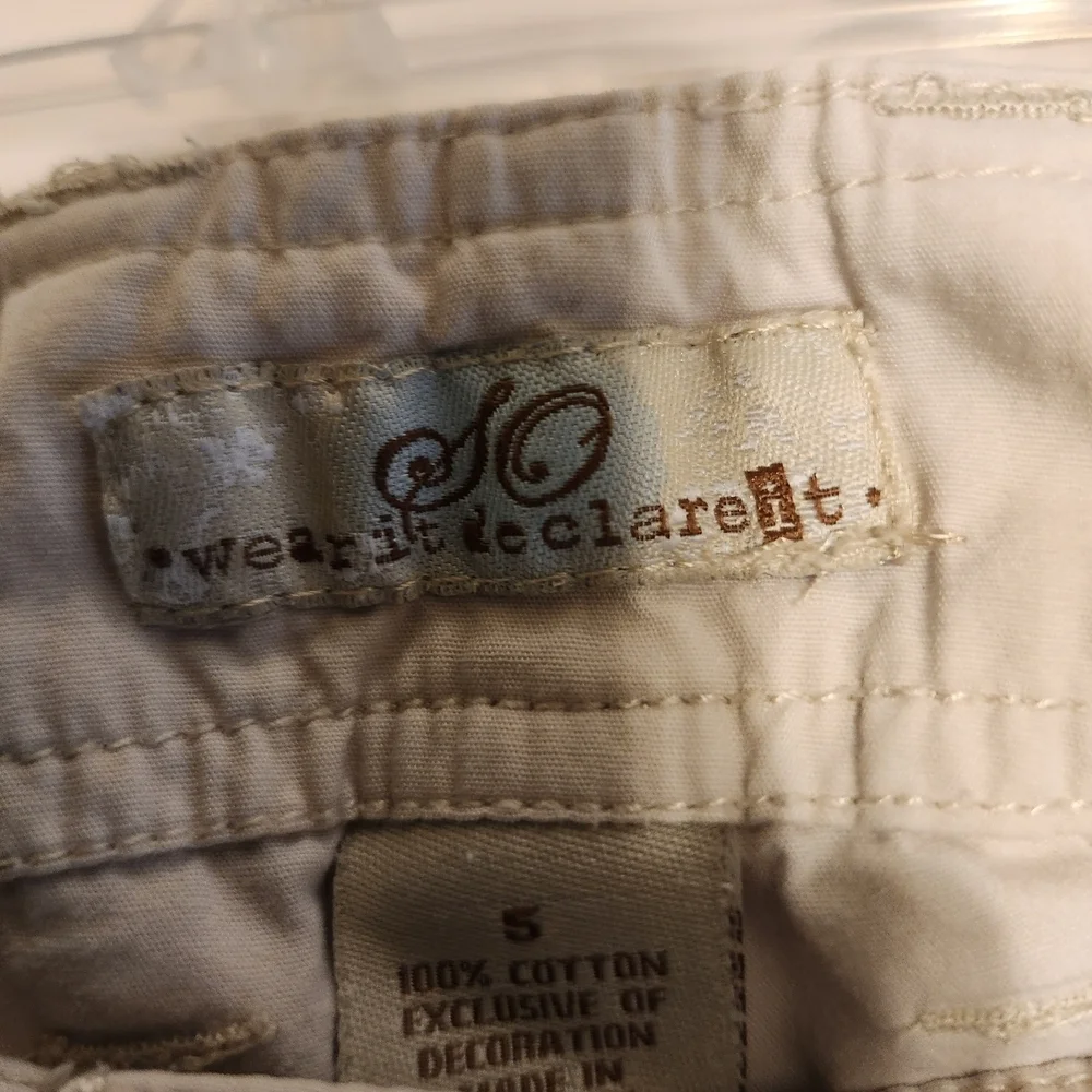 SO Light Beige Capris with Drawstring Hem